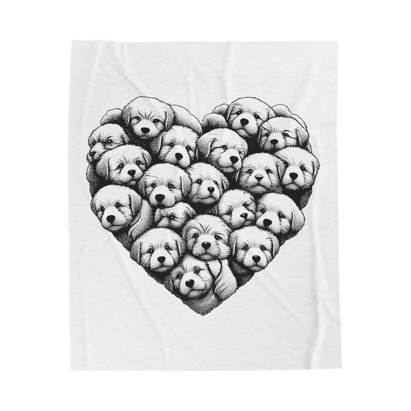 Heart Of Dogs Velveteen Plush Blanket