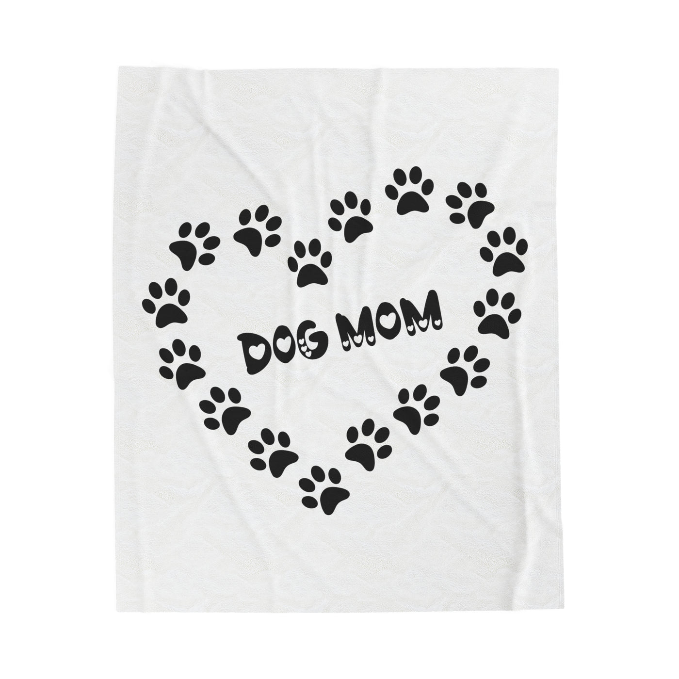 Heart Dog Mom Velveteen Plush Blanket