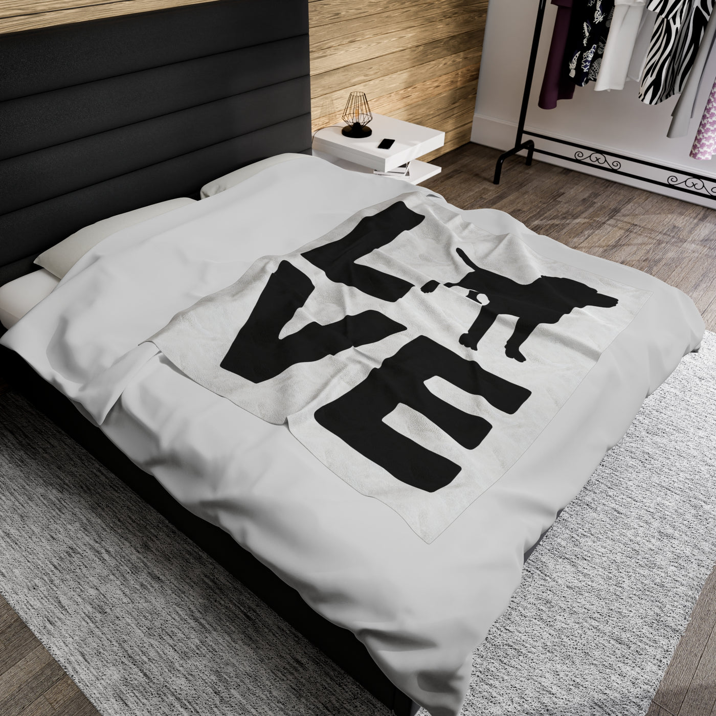 Love Dog Velveteen Plush Blanket