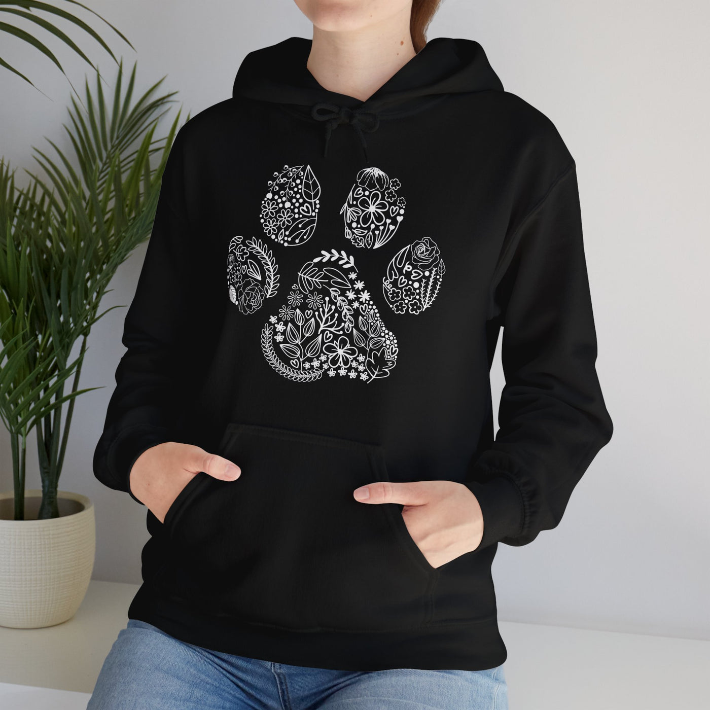 Floral Paw Hoodie - Rocking The Dog Mom Life