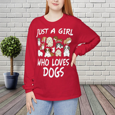 Just A Girl Who Loves Dogs Long Sleeves - Rocking The Dog Mom Life
