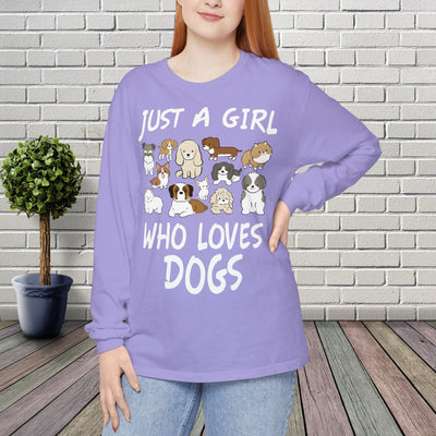 Just A Girl Who Loves Dogs Long Sleeves - Rocking The Dog Mom Life