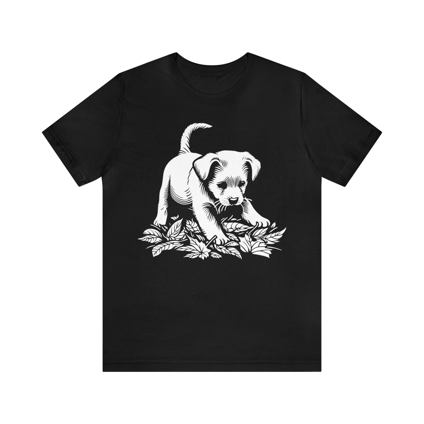 Puppy Playing Fall Leaves T-Shirt