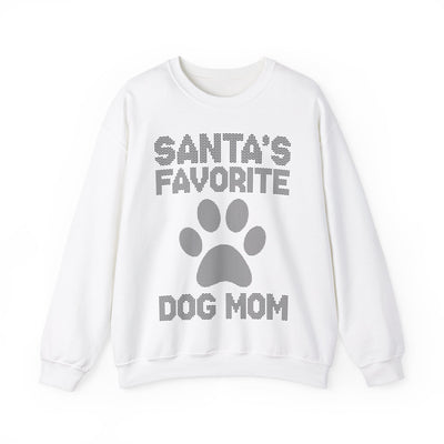 Santa's favorite dog mom Black Print Sweatshirt