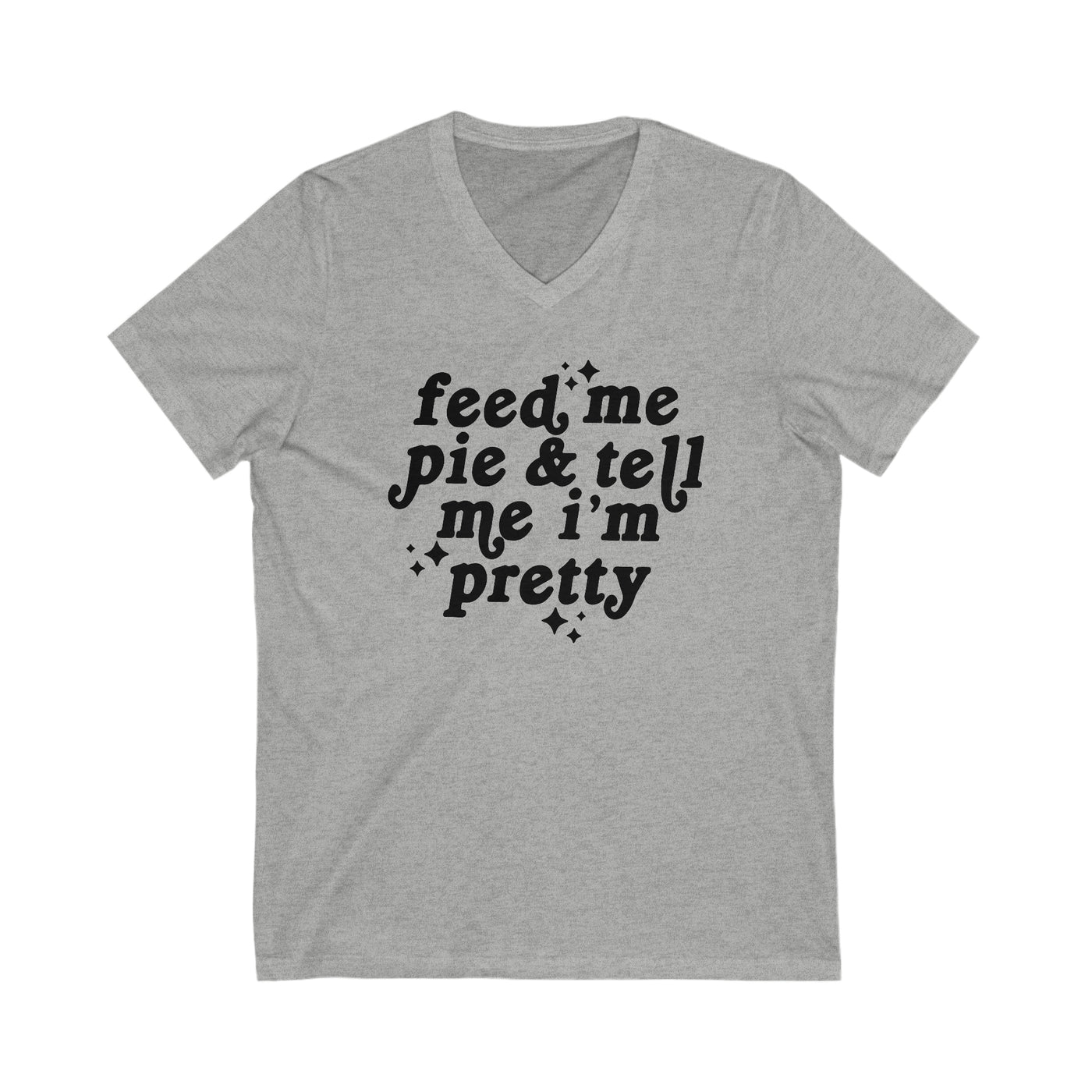 Feed Me Pie & Tell Me I’m Pretty Black Print V-Neck