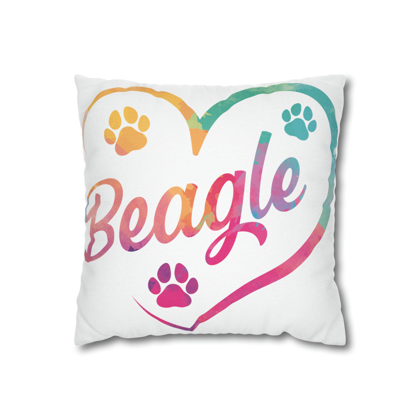 Heart Beagle Square Pillow Case