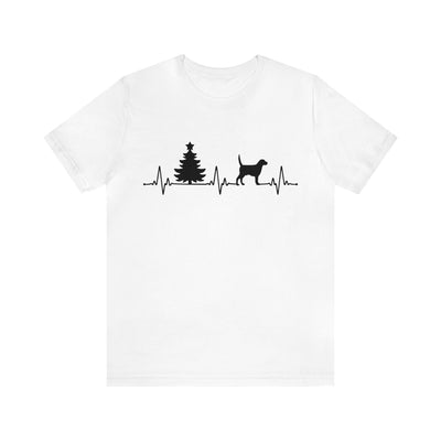 Christmas Heartbeat Black Print T-Shirt