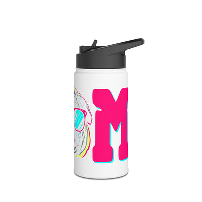 Pug Mom Colored Print Water Bottle
