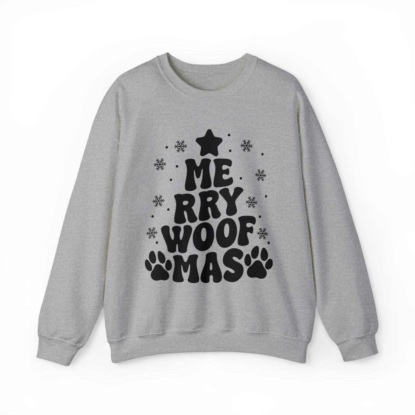 Merry Woofmas Tree Black Print Sweatshirt