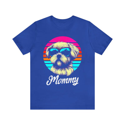 Retro Sunset Maltese Mommy Colored Print T-Shirt