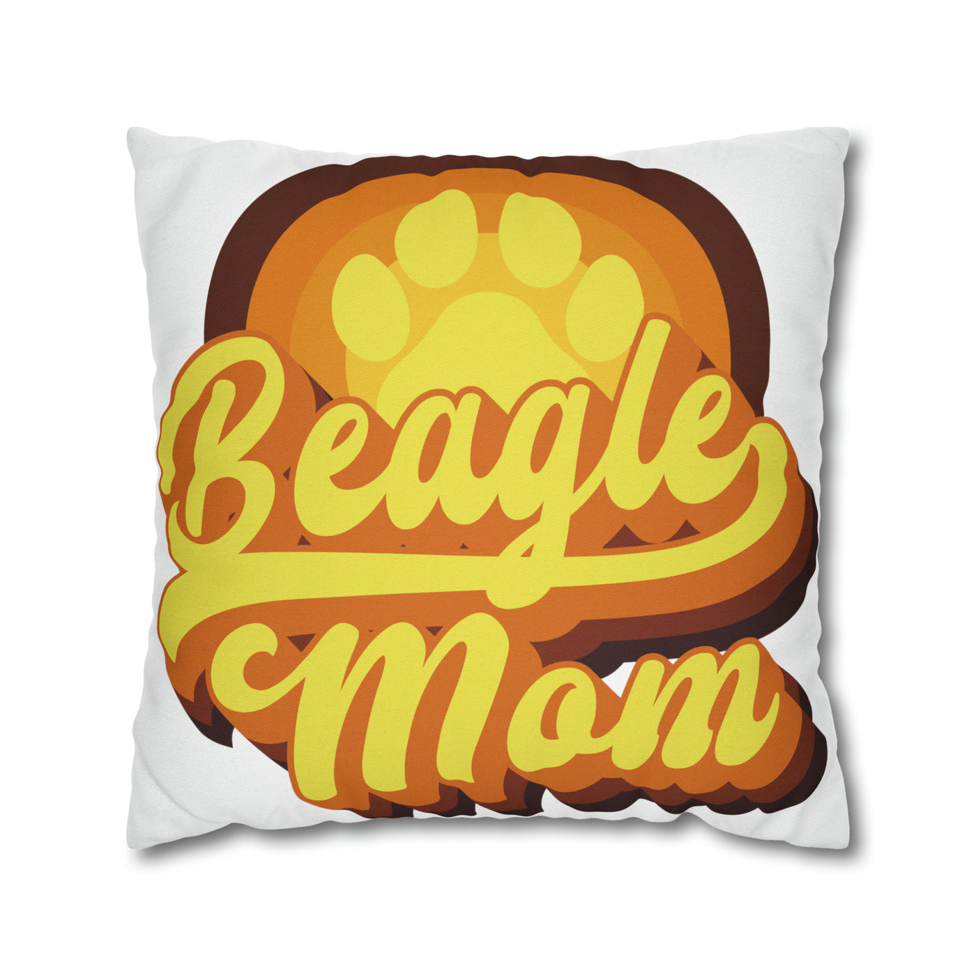Retro Beagle Mom Square Pillow Case