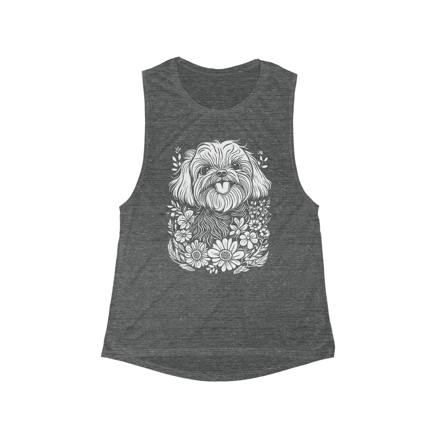 Maltese Floral Muscle Tank
