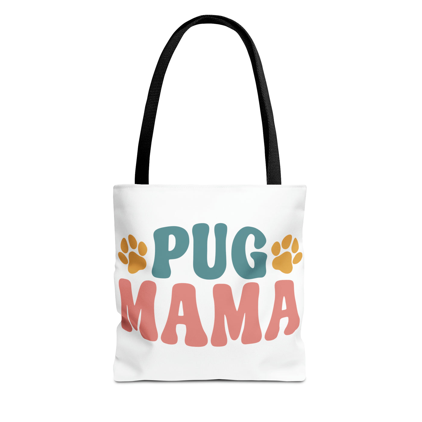 Pug Mama Colored Print Tote Bag