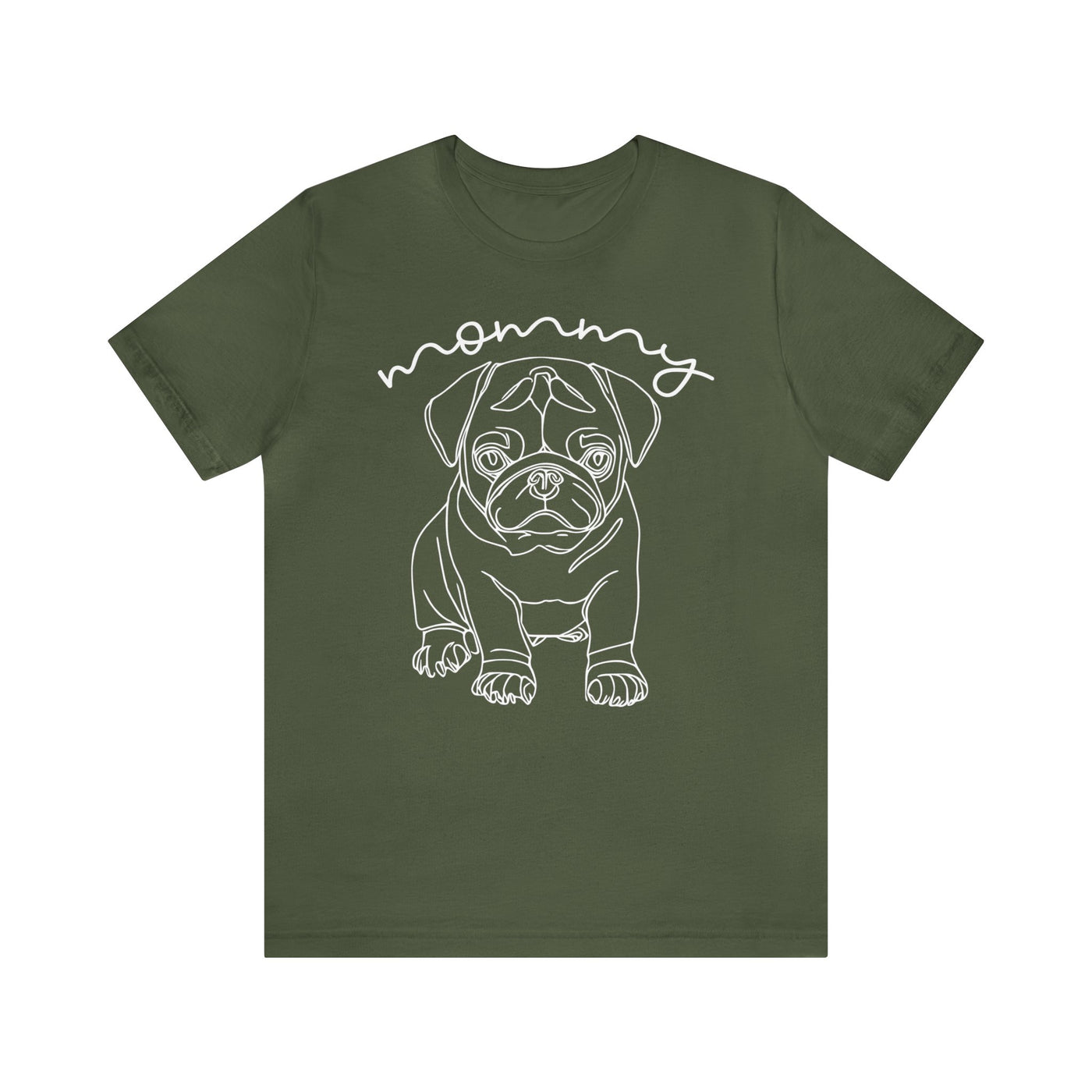 Pug Mommy Line Art T-Shirt
