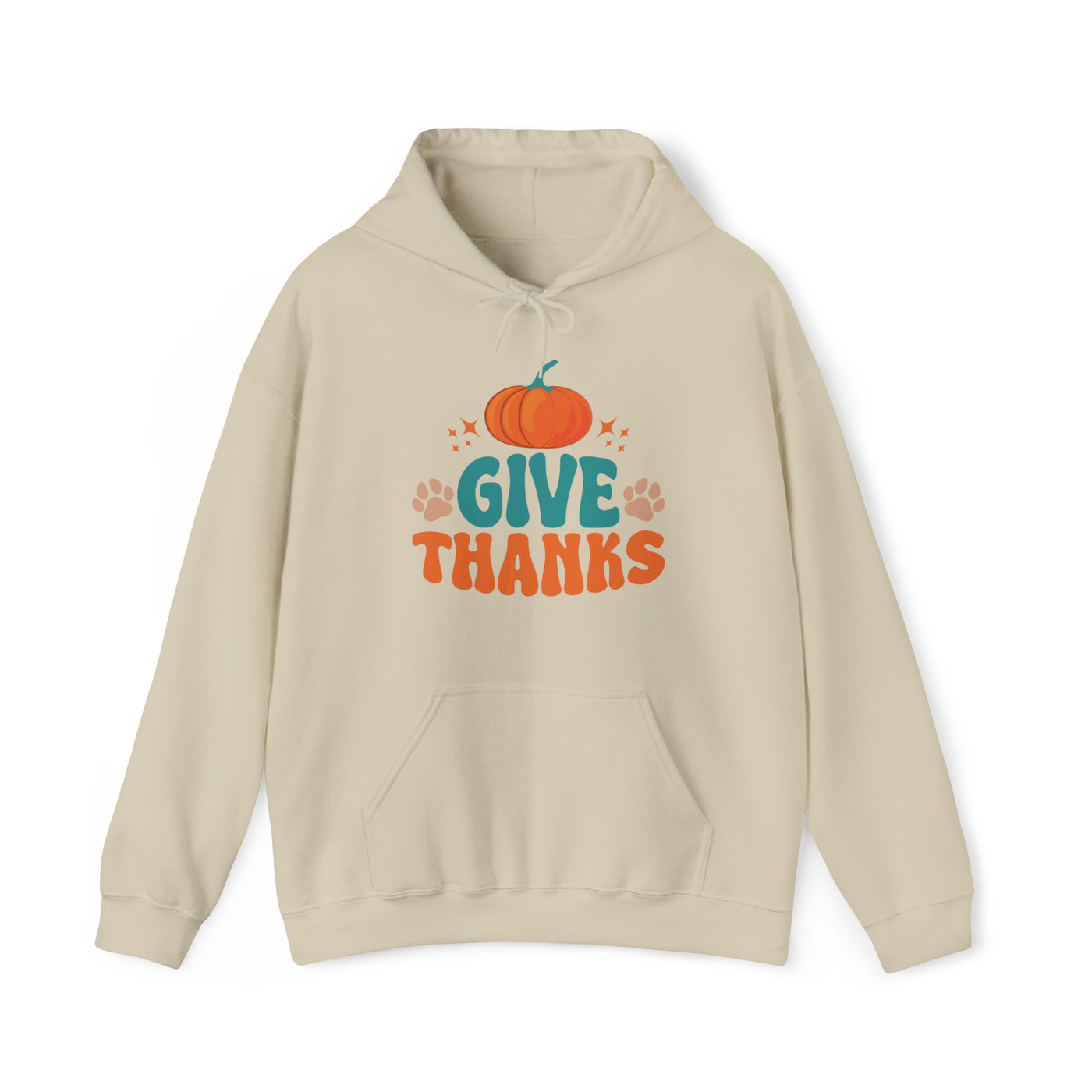 Give Thanks Colored Print Hoodie