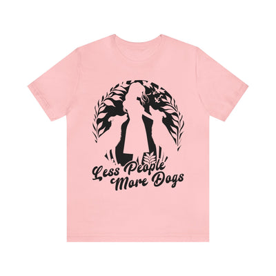 Less People More Dogs Black Print T-Shirt