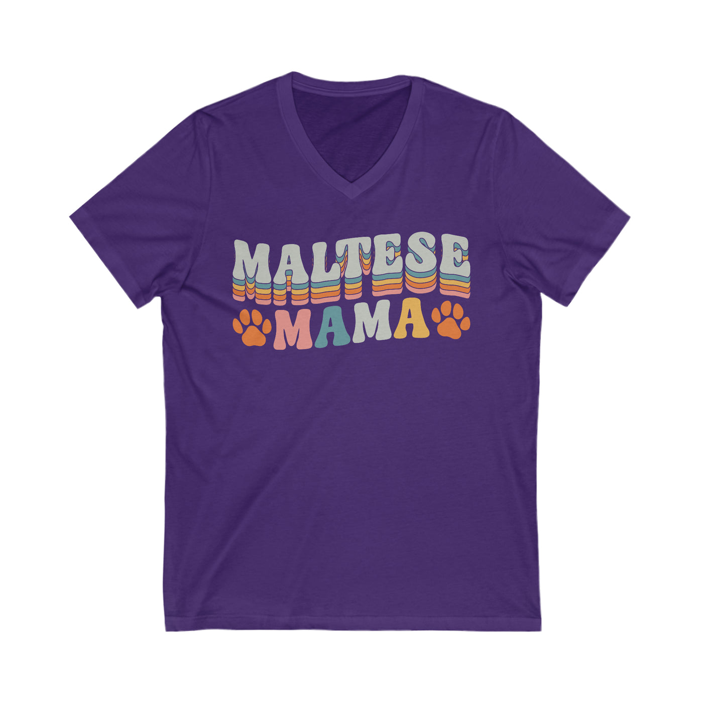 Maltese Mama Colored Print V-Neck