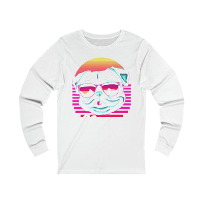 Pug Mommy Synthwave Colored Print Long Sleeves