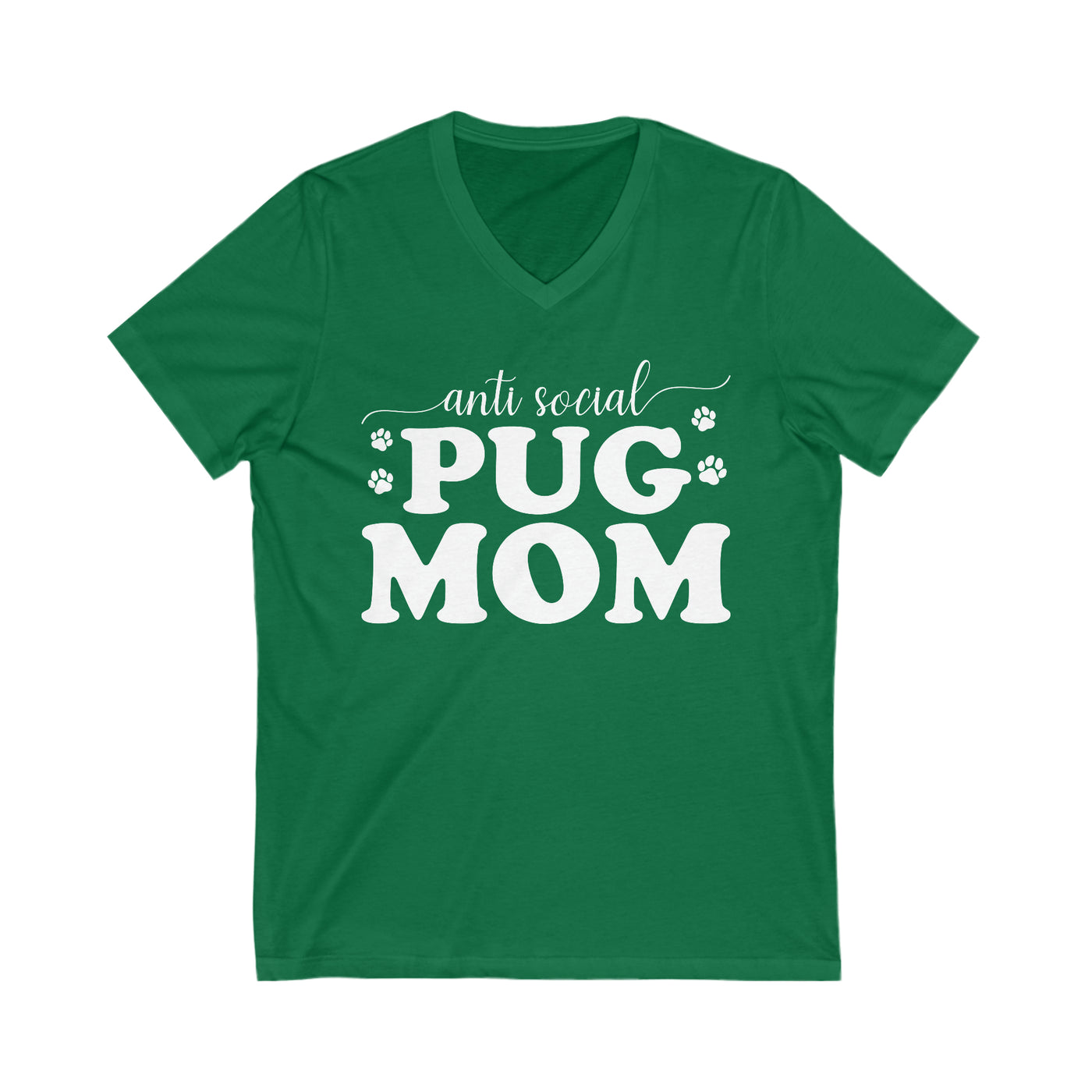 Anti Social Pug Mom V-Neck
