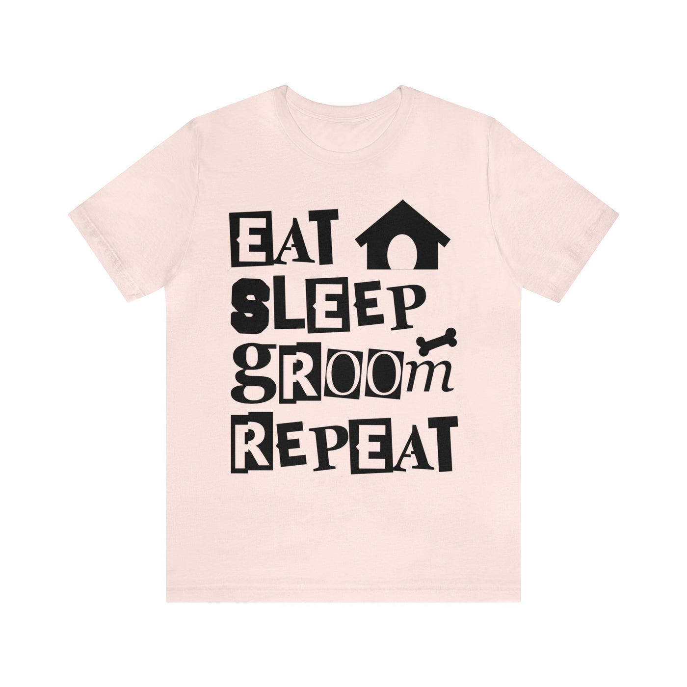 Eat Sleep Groom Repeat Black Print T-Shirt