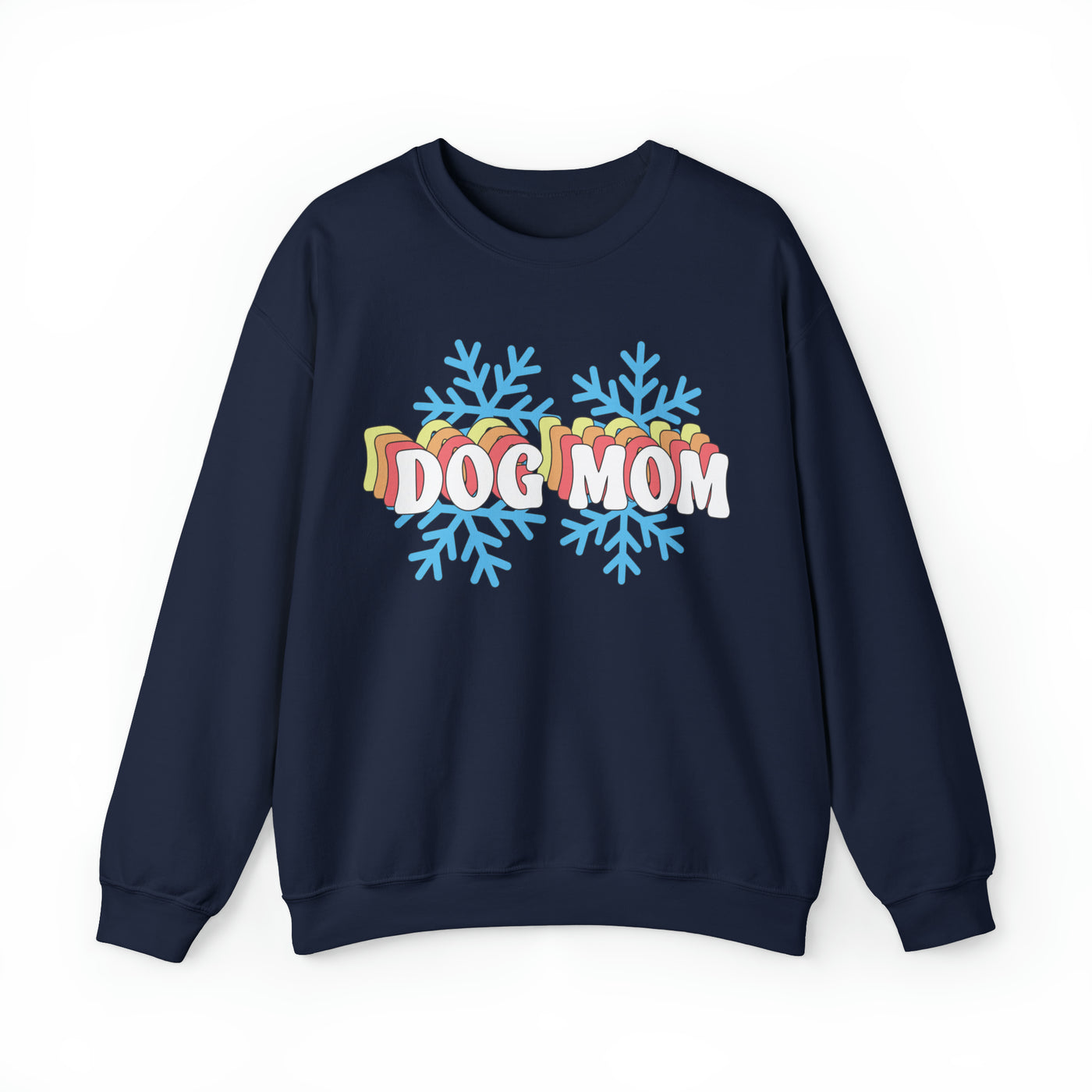 Winter Dog Mom Colored Print Sweatshirt