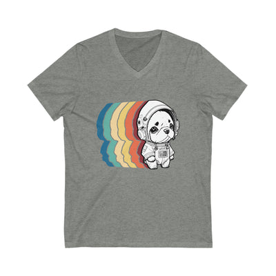 Astronaut Puppy Colored Print V-Neck