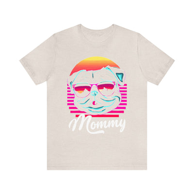 Pug Mommy Synthwave Colored Print T-Shirt