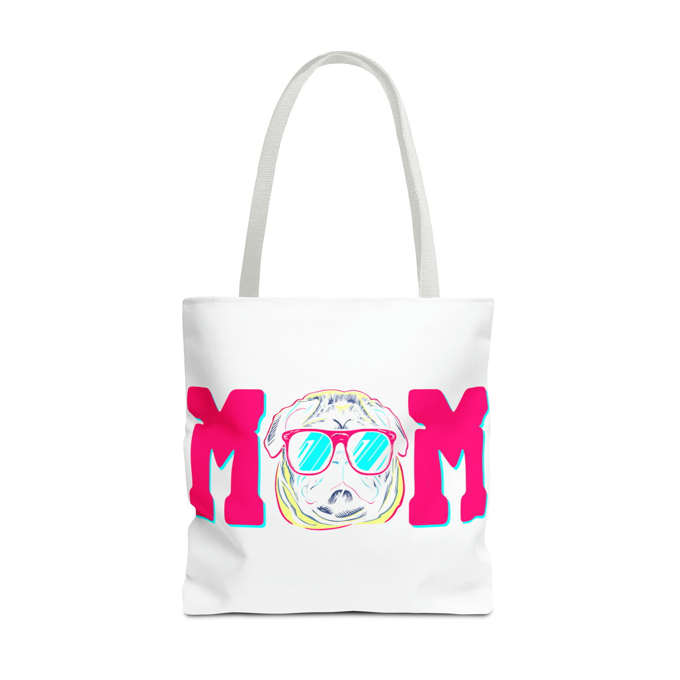 Pug Mom Colored Print Tote Bag