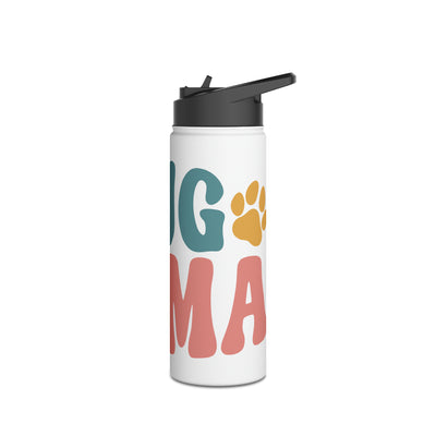 Pug Mama Colored Print Water Bottle