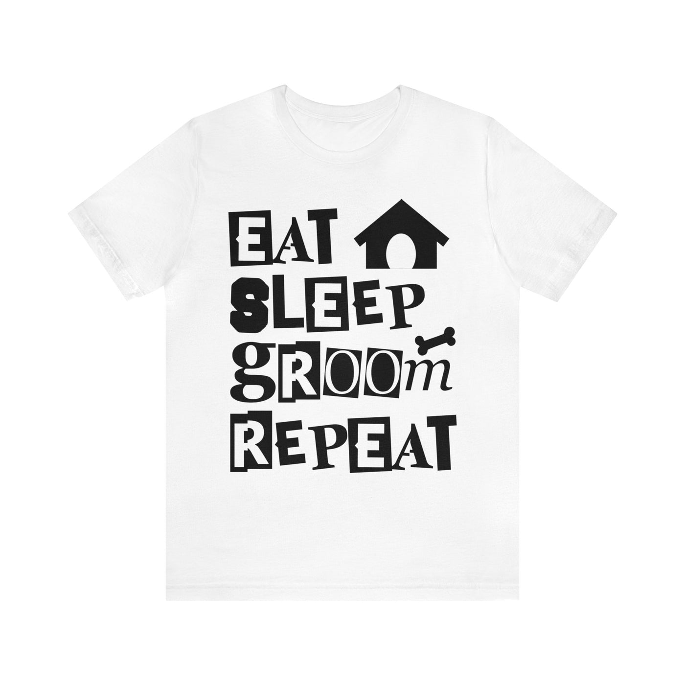 Eat Sleep Groom Repeat Black Print T-Shirt