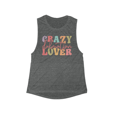Crazy Dalmatian Lover Colored Print Muscle Tank