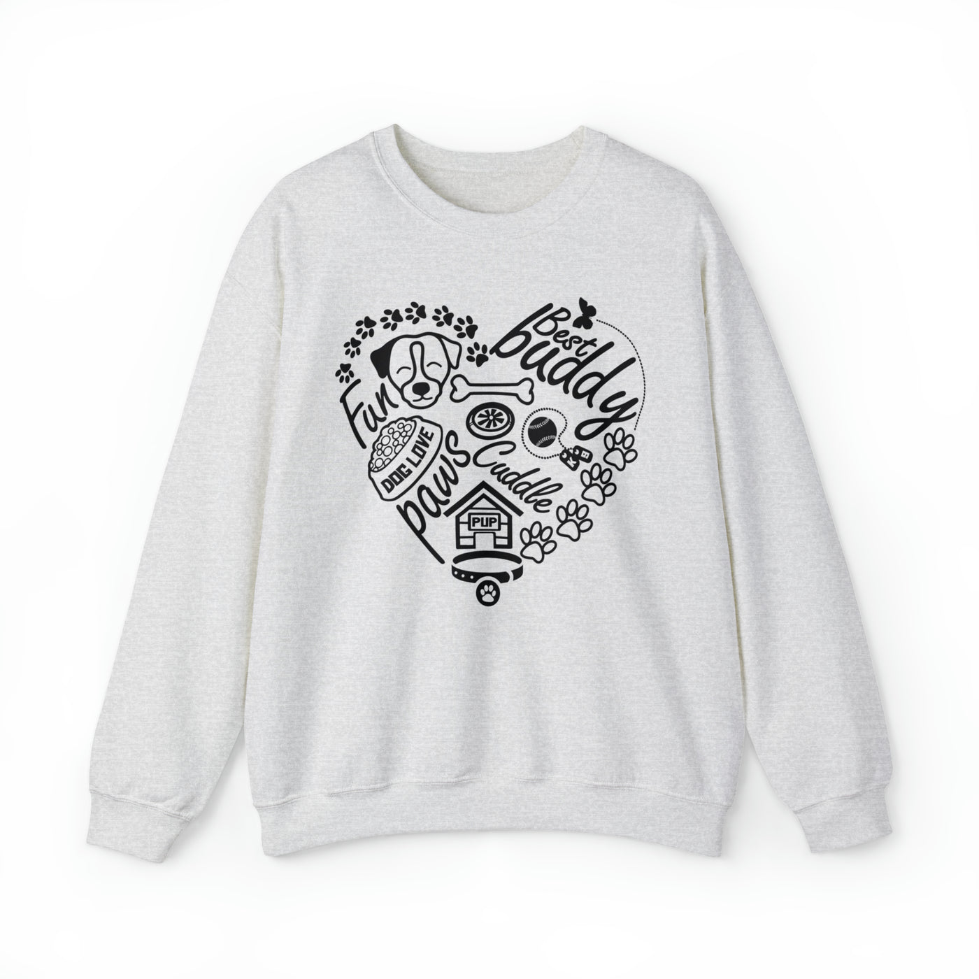 Dog Heart Black Print Sweatshirt