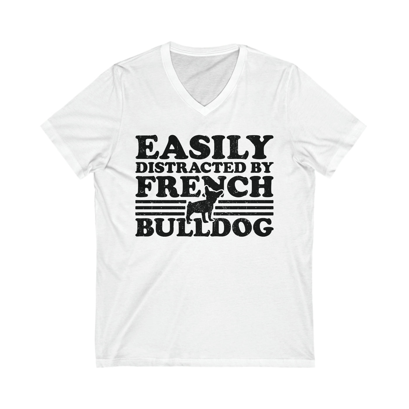 Easily Distracted By French Bulldog V-Neck