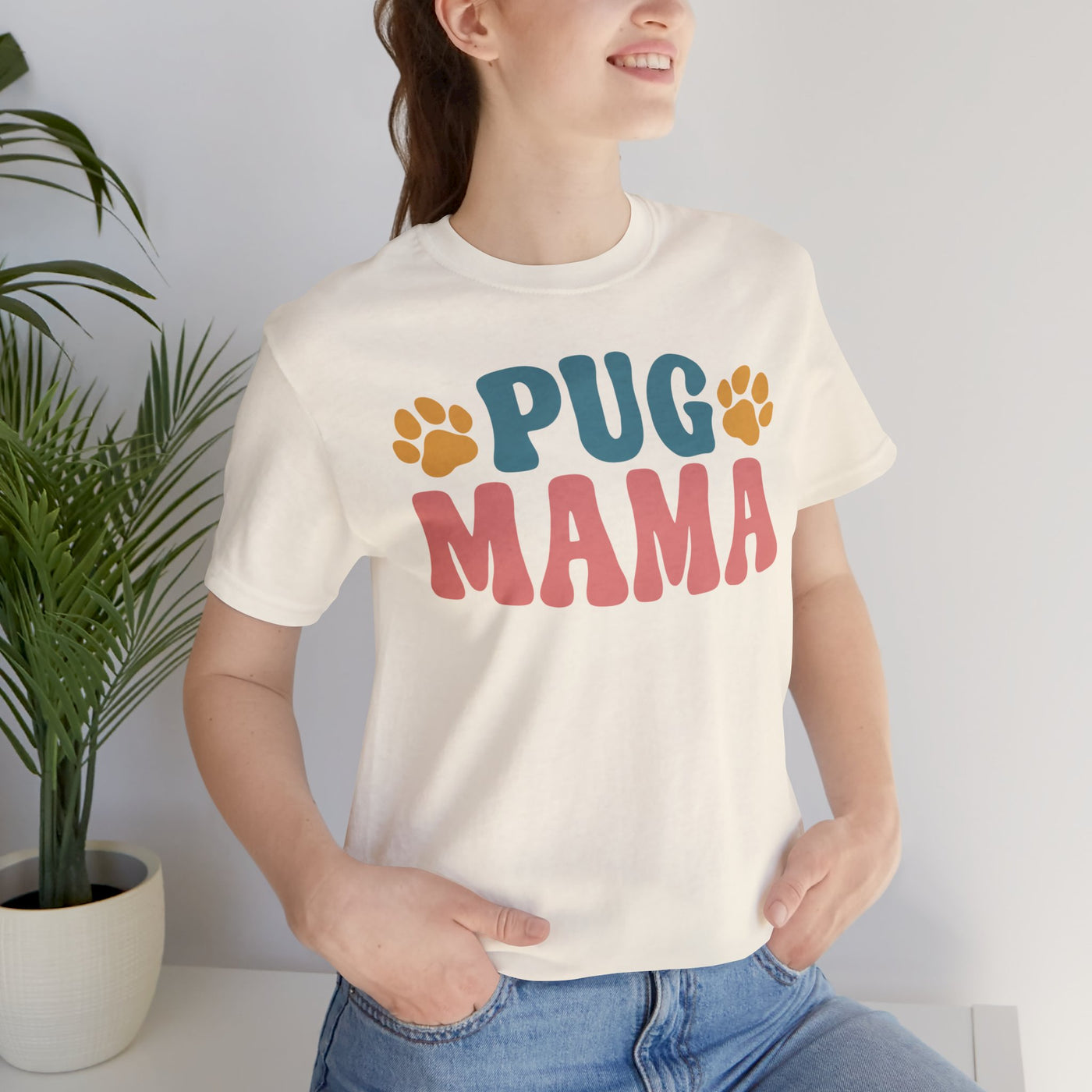 Pug Mama Colored Print T-Shirt