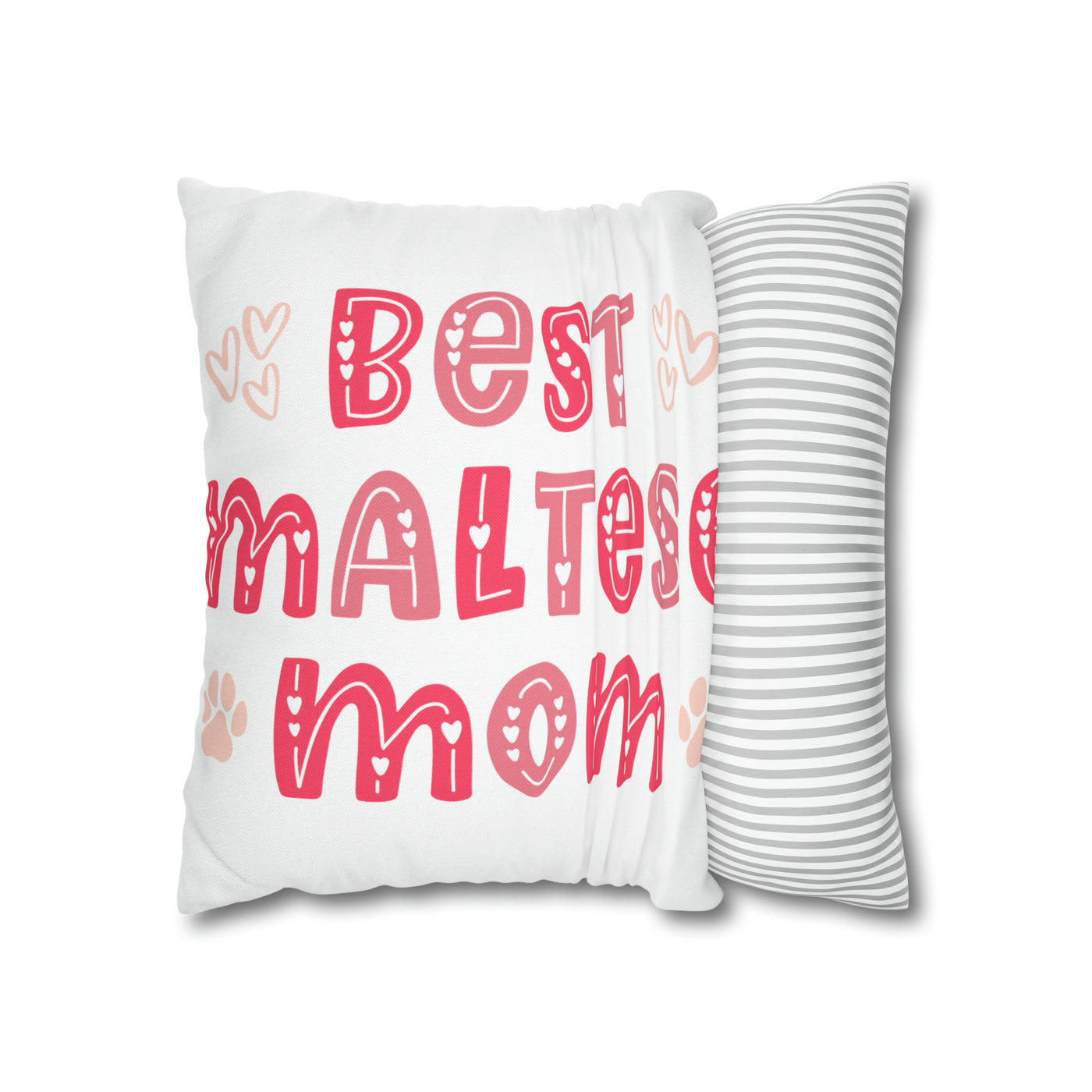 Best Maltese Mom Colored Print Square Pillow Case