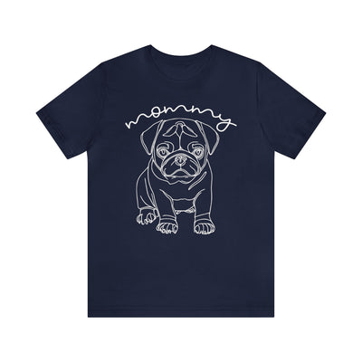 Pug Mommy Line Art T-Shirt