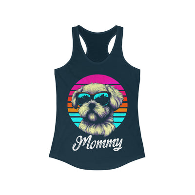 Retro Sunset Maltese Mommy Colored Print Tank Top