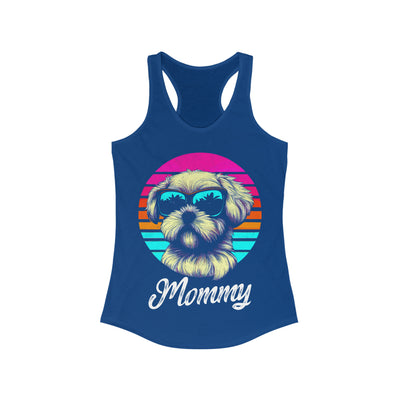 Retro Sunset Maltese Mommy Colored Print Tank Top
