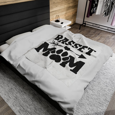 Basset Mom Velveteen Plush Blanket
