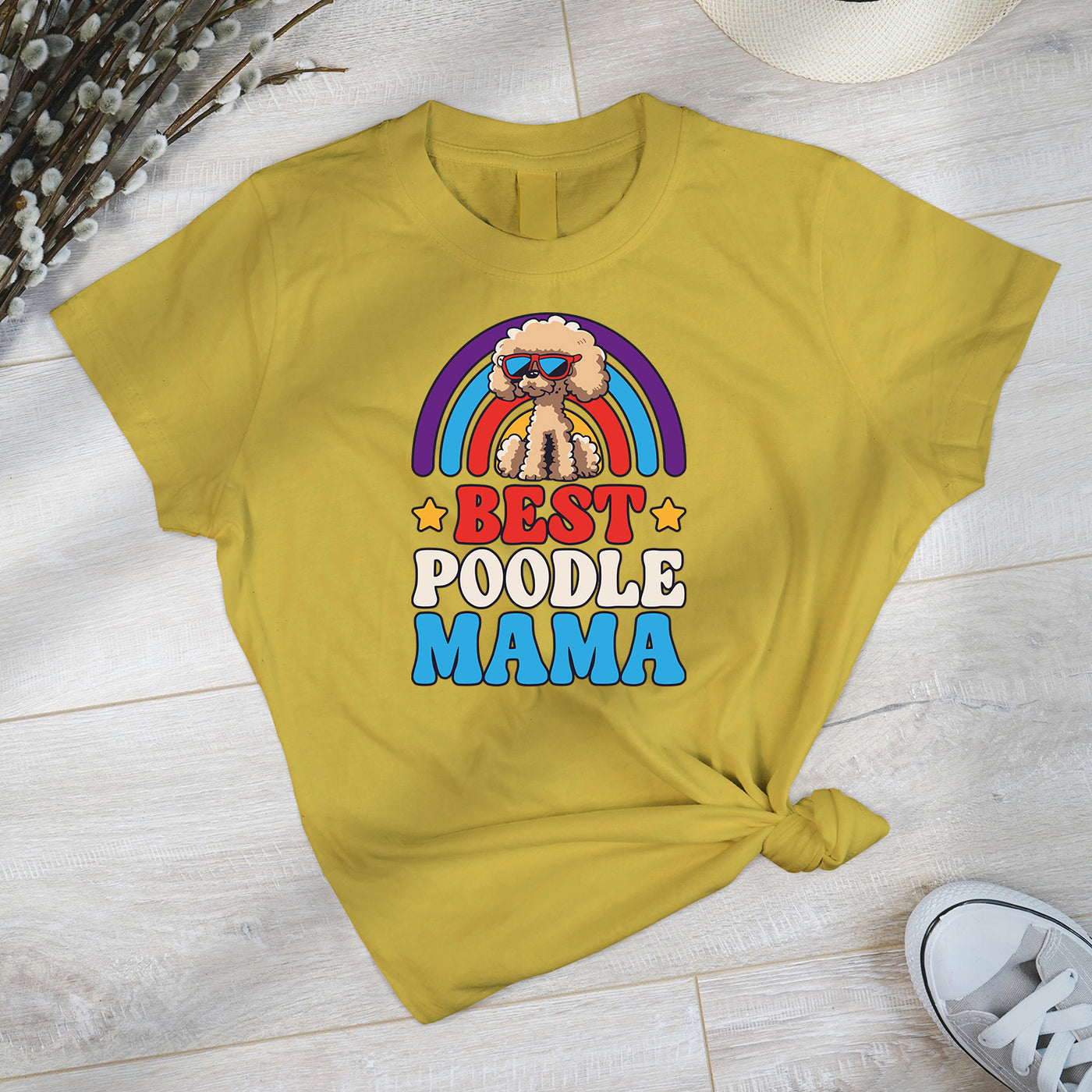 Best Poodle Mama Colored Print T-Shirt