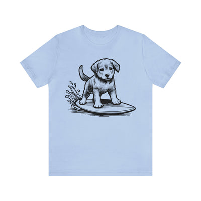 Surfing Puppy Print T-Shirt