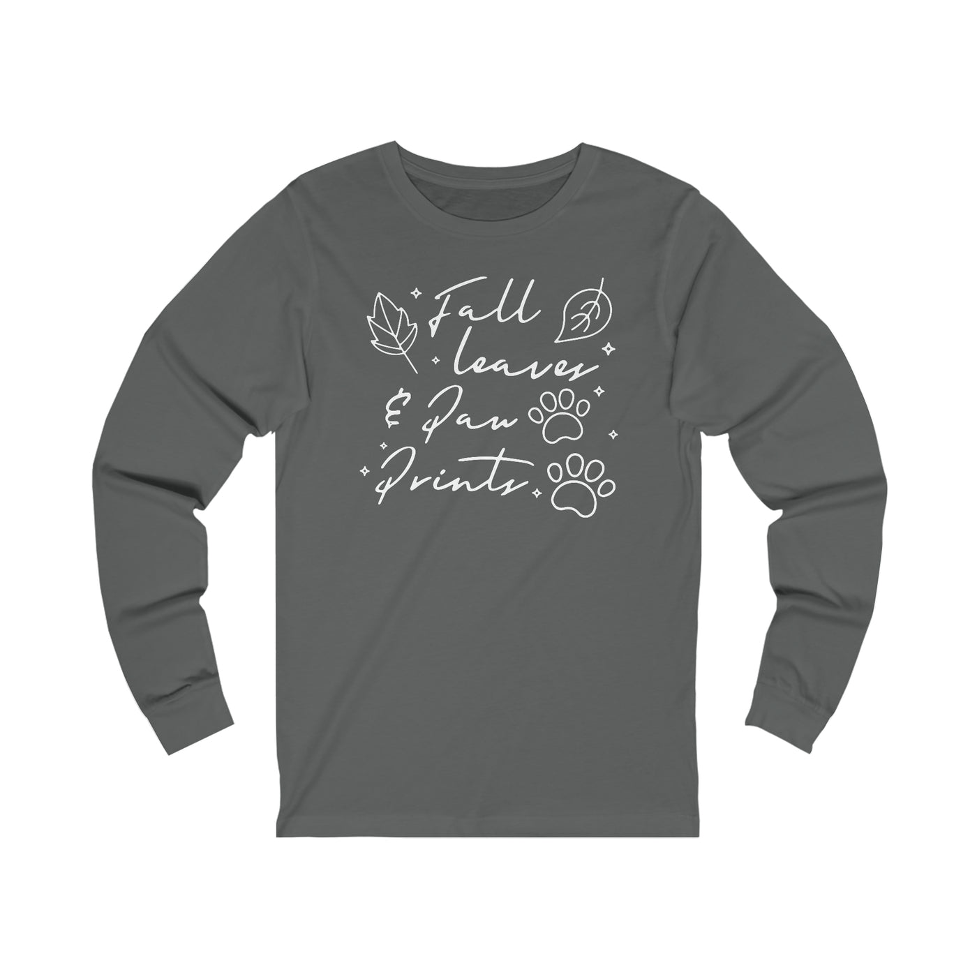 Fall Leaves And Paw Prints Longsleeve