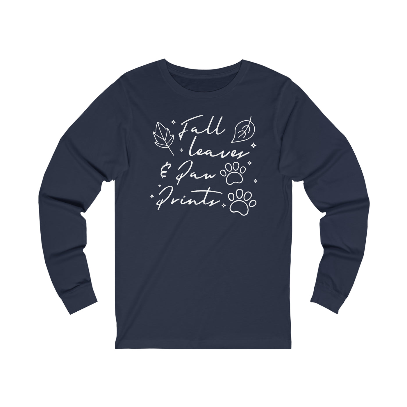 Fall Leaves And Paw Prints Longsleeve