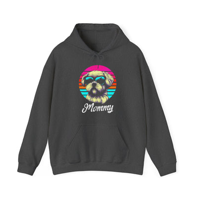 Retro Sunset Maltese Mommy Colored Print Hoodie