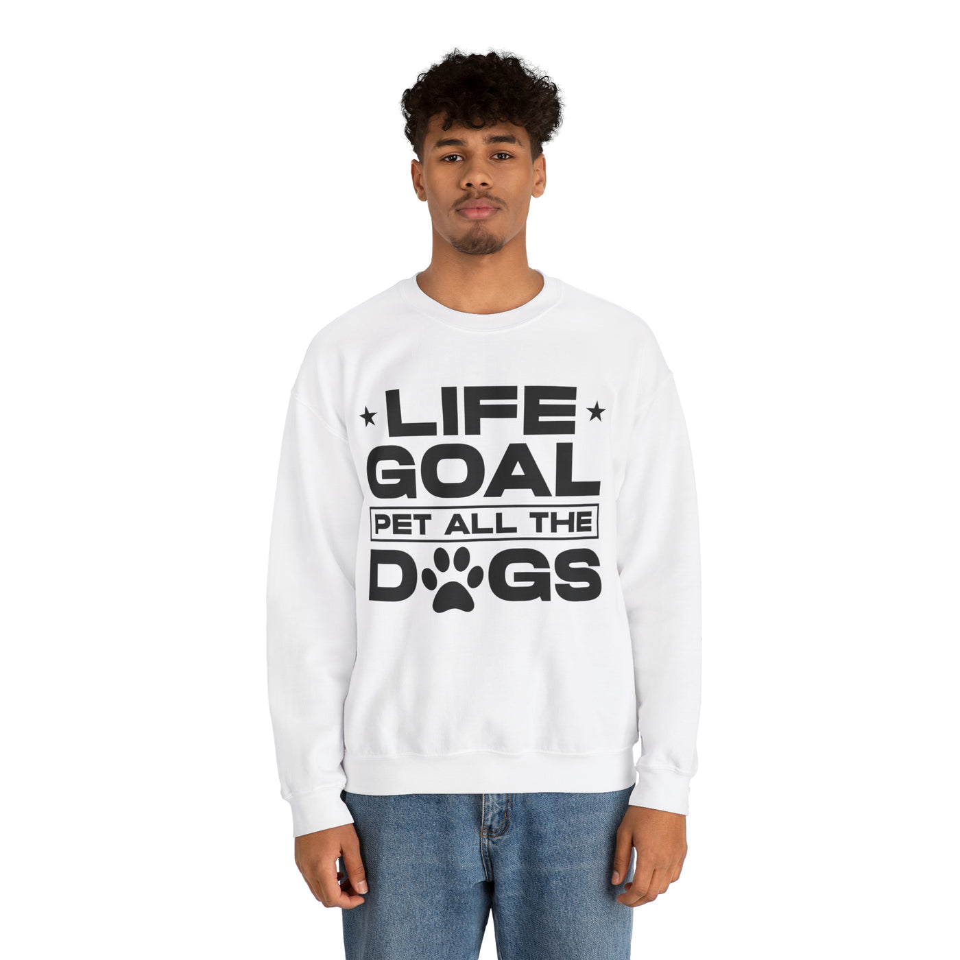 Life goal pet all the dogs Black Print Sweatshirt