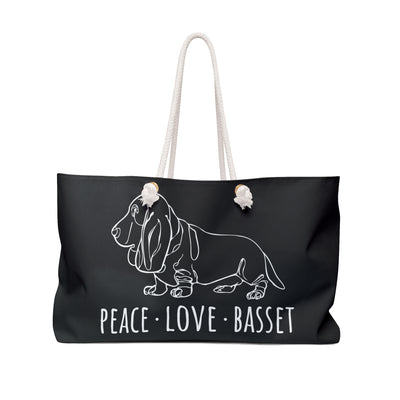 Peace Love Basset Weekender Bag - Rocking The Dog Mom Life