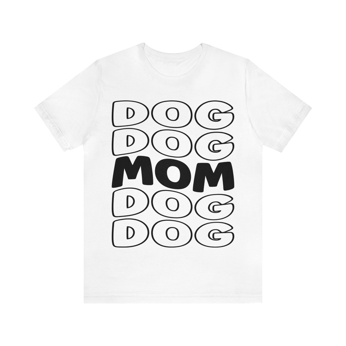 Dog Mom Stacked Black Print T-Shirt