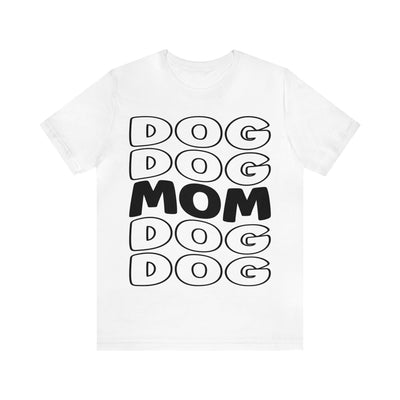 Dog Mom Stacked Black Print T-Shirt