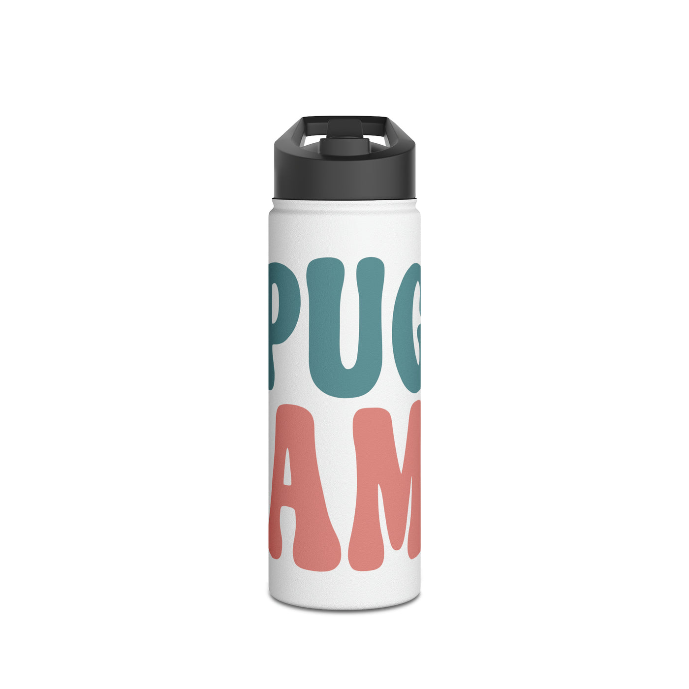 Pug Mama Colored Print Water Bottle