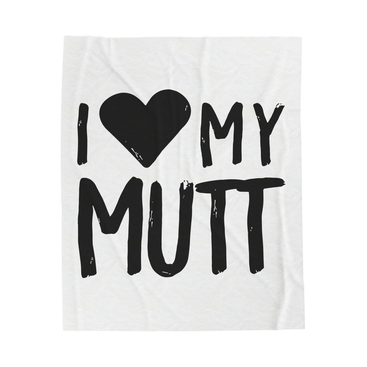 I Love My Mutt Velveteen Plush Blanket